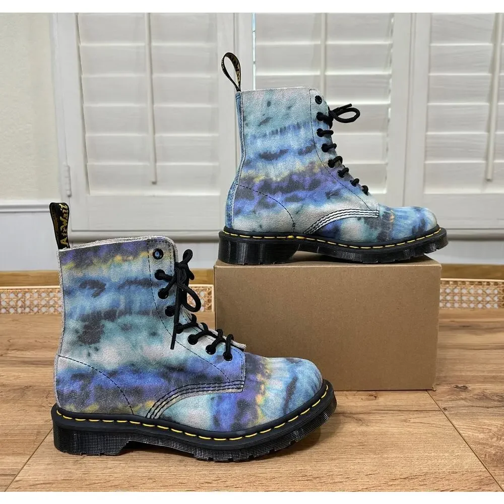 Dr. Marten's Docs Women's 1460 Pascal Tie Dye Leather Lace Up Boots Size 7 NWOB